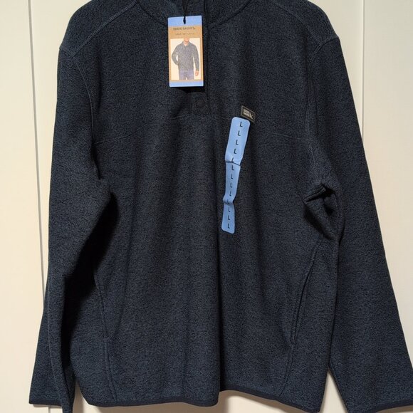 Eddie Bauer Other - NWT Eddie Bauer Blue Fleece Snap Pullover Jacket Men’s Large Kangaroo Pocket